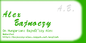 alex bajnoczy business card